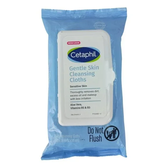 Cetaphil Gentle Skin Cleansing Cloths 25 Pre-Moistened Cloths Sensitive Skin - Picture 1 of 7